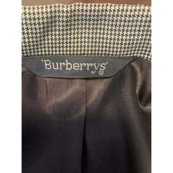 Burberrys Vintage Houndstooth Wool Blazer Jacket Two-Button Cl. Gray Kutler Clot - Picture 5 of 11